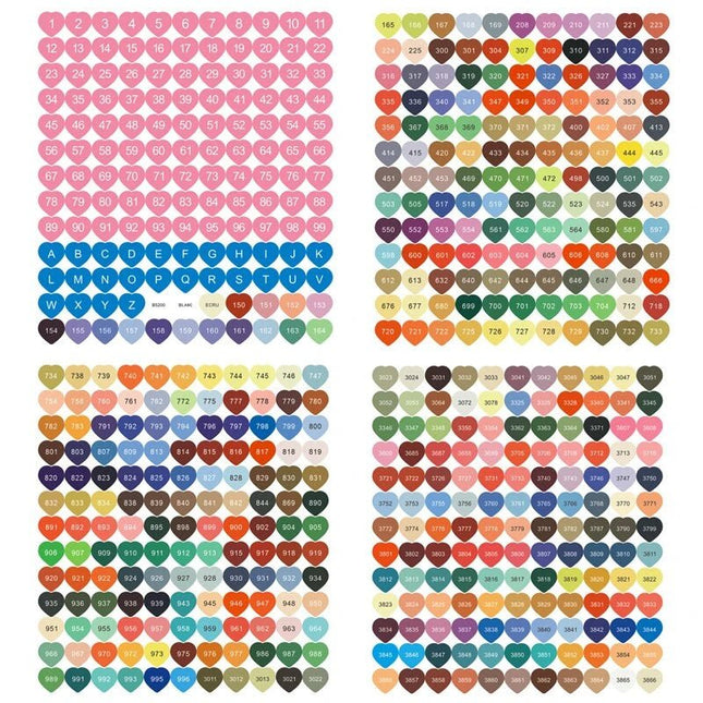 447 DMC Farben Aufkleber Herz - Diamond Painting