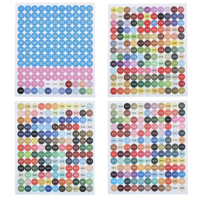 447 DMC Farben Aufkleber rund - Diamond Painting