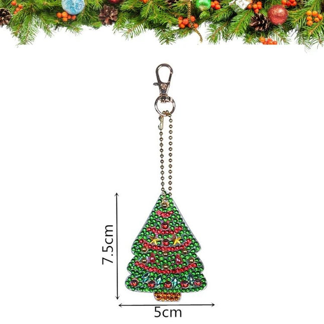 5 x Weihnachten Schlüsselanhänger - Diamond Painting