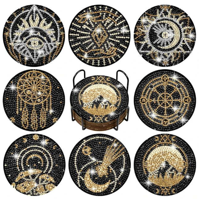 8 x Tarot Untersetzer - Diamond Painting
