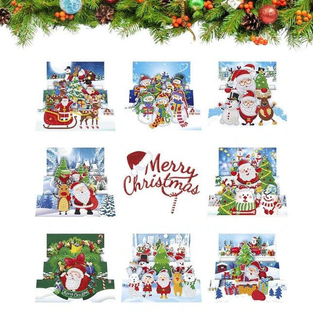 8 x Weihnachtskarten - Diamond Painting