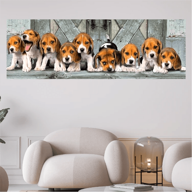 9 kleine Beagle - 5D DIY Diamond Painting