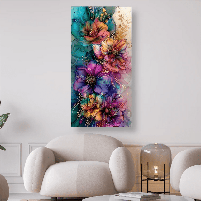 Abstrakte bunte Blumen - 5D DIY Diamond Painting