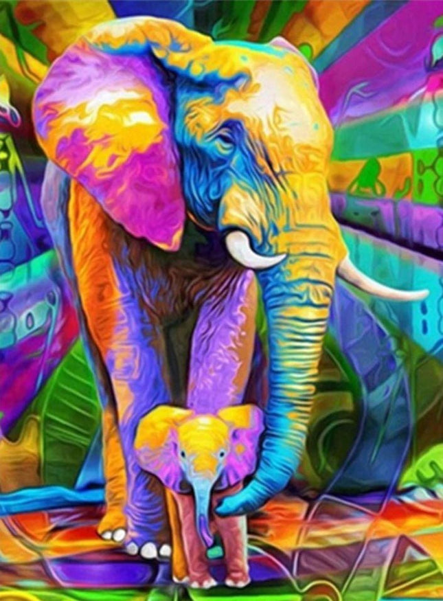 Abstrakter Elefant - Voll AB 5D DIY Diamond Painting