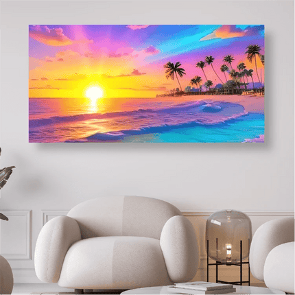 Abstrakter Sonnenuntergang am Meer - 5D DIY Diamond Painting