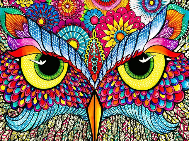 Abstraktes Eulengesicht - Voll AB 5D DIY Diamond Painting