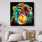 Affe hält sich Hand vor Gesicht Abstrakt bunt - 5D DIY Diamond Painting