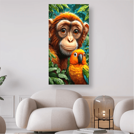Affe mit Vogel - 5D DIY Diamond Painting