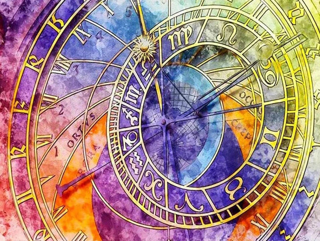 Astronomische Uhr LA - Voll AB 5D DIY Diamond Painting