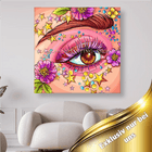 Auge mit Blumen und Sternen - 5D DIY Diamond Painting