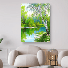 Birke am Wasser ein Sommertag im grünen - 5D DIY Diamond Painting