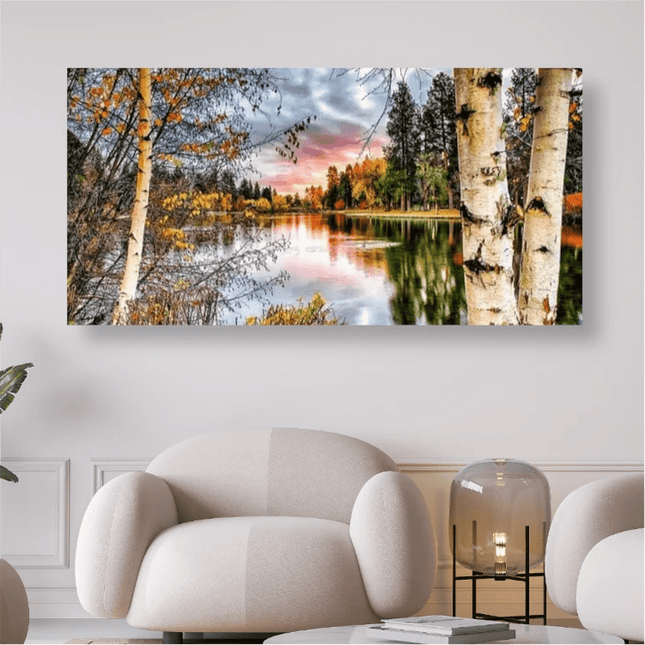Birken am See - 5D DIY Diamond Painting