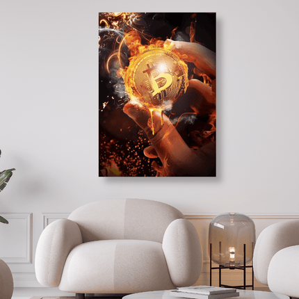 Bitcoinmünze in der Hand - 5D DIY Diamond Painting
