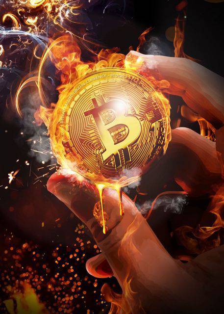 Bitcoinmünze in der Hand - 5D DIY Diamond Painting