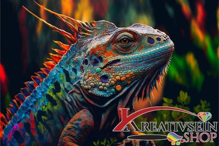 Blau Roter Leguan - 5D DIY Diamond Painting