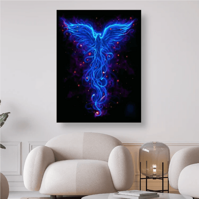 Blauer aufrechter Feuervogel Phoenix - 5D DIY Diamond Painting