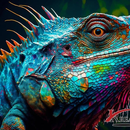 Blauer Leguan - 5D DIY Diamond Painting