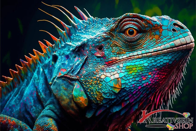 Blauer Leguan - 5D DIY Diamond Painting