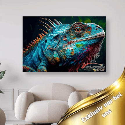 Blauer Leguan - 5D DIY Diamond Painting