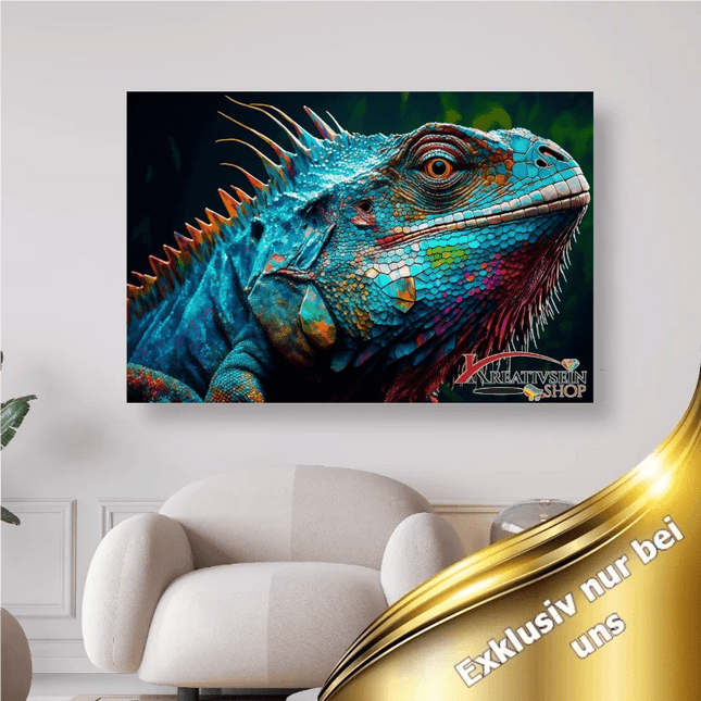 Blauer Leguan - 5D DIY Diamond Painting