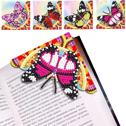 Buchzeichen 4Stk. Schmetterlinge - Diamond Painting