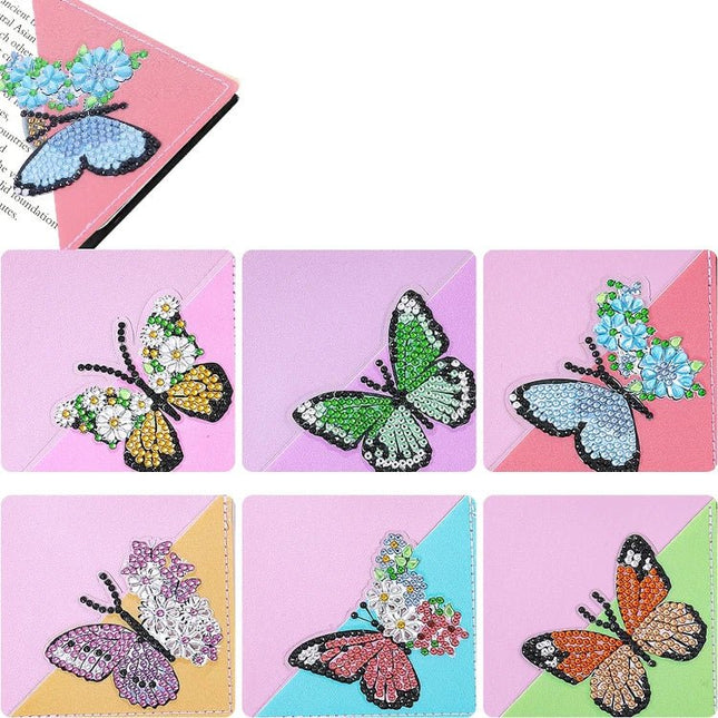 Buchzeichen 6Stk. Schmetterling - Diamond Painting