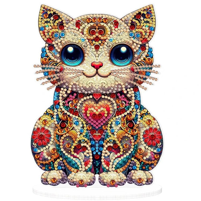 bunte Katze Aufsteller - Diamond Painting