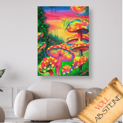 Bunte Pilzgruppe - Voll AB 5D DIY Diamond Painting
