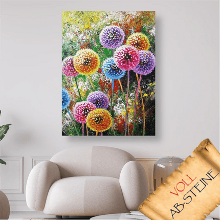 Bunte Pusteblumen Wiese - Voll AB 5D DIY Diamond Painting