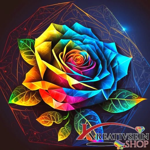 Bunte Rosenblüte - Malen nach Zahlen