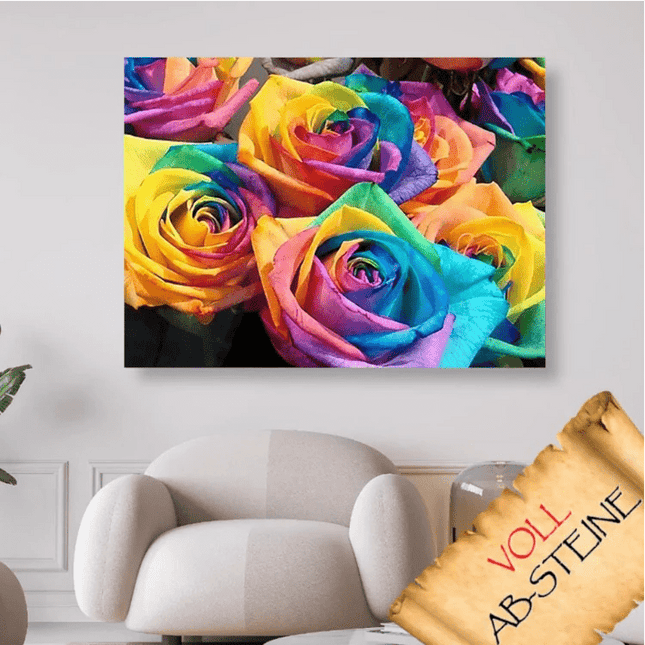 Bunte Rosenblüten - Voll AB 5D DIY Diamond Painting