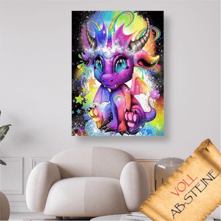 Bunter Drache - Voll AB 5D DIY Diamond Painting