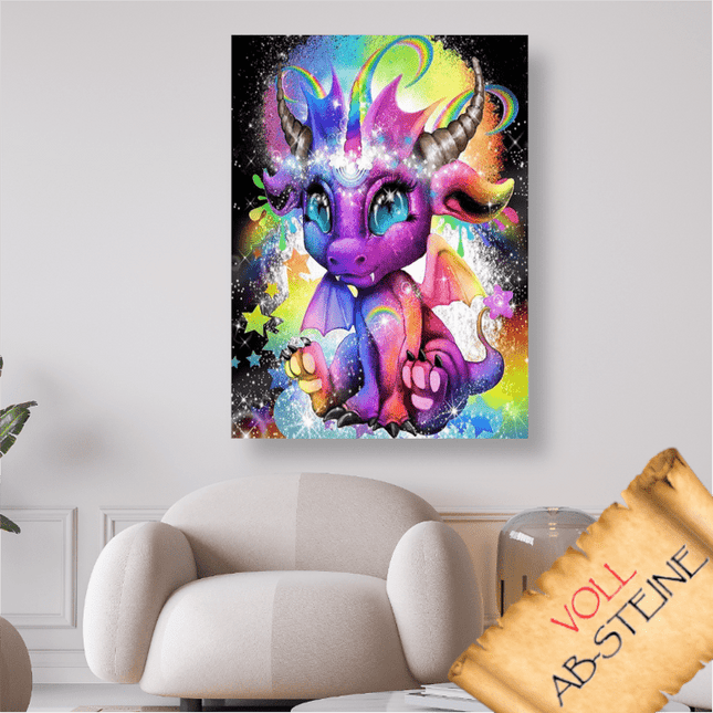 Bunter Drache - Voll AB 5D DIY Diamond Painting