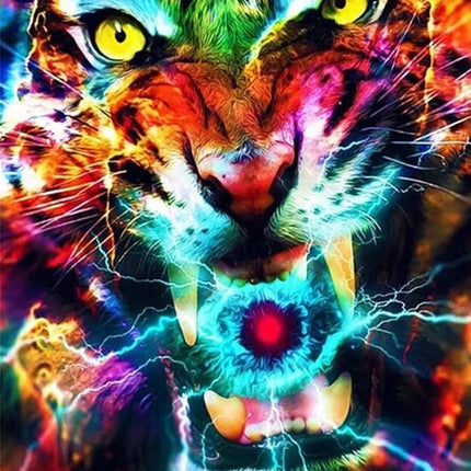 Bunter Tiger - Voll AB 5D DIY Diamond Painting