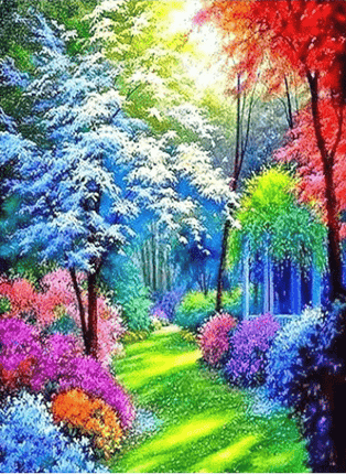 Bunter Wald im Herbst - 5D DIY Diamond Painting
