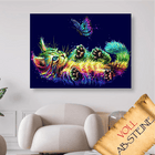 Buntes Kätzchen mit Schmetterling - Voll AB 5D DIY Diamond Painting