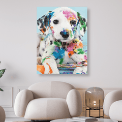 Dalmatiner Welpe bunt angemalt - 5D DIY Diamond Painting