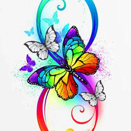 Das unendlichkeits Symbol mit Schmetterlingen - 5D DIY Diamond Painting