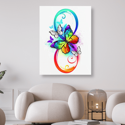 Das unendlichkeits Symbol mit Schmetterlingen - 5D DIY Diamond Painting