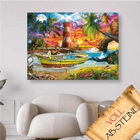 Der Leuchtturm und das Boot - Voll AB 5D DIY Diamond Painting