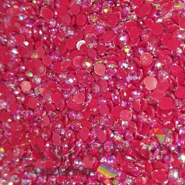 DMC 321 Christmas Red - runde Steine - Aurora Borealis (AB) - Diamond Painting