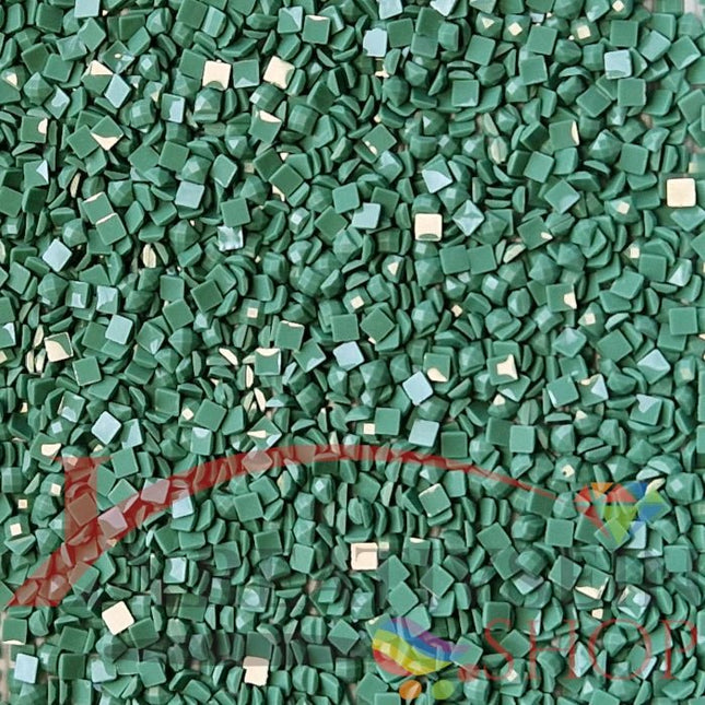 DMC 3815 Celadon Green DK - eckige Steine - Diamond Painting
