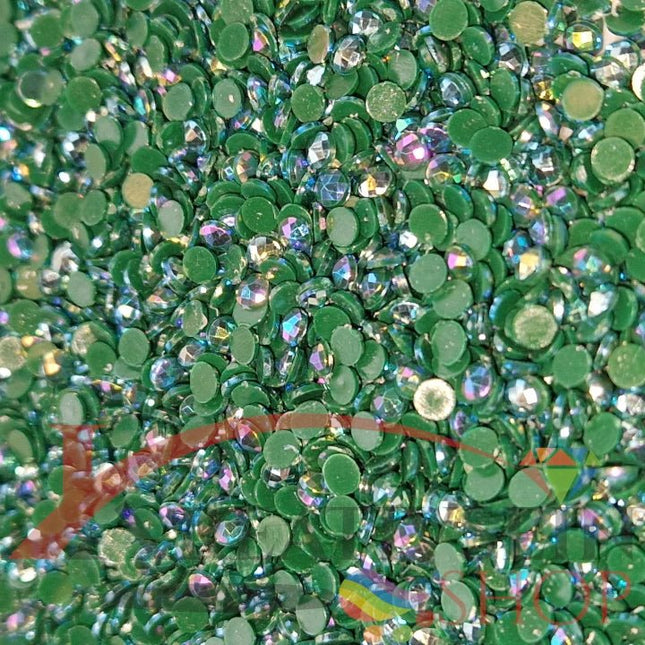 DMC 3818 Emerald Green ULT VY DK - runde Steine - Aurora Borealis (AB) - Diamond Painting