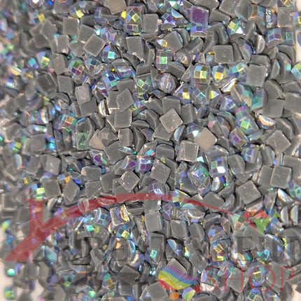 DMC 413 Pewter Grey DK - eckige Steine - Aurora Borealis (AB) - Diamond Painting