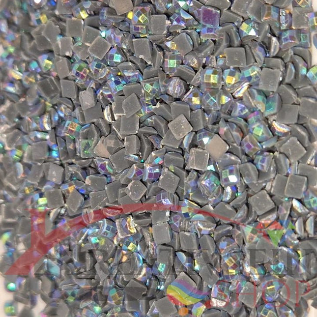 DMC 413 Pewter Grey DK - eckige Steine - Aurora Borealis (AB) - Diamond Painting