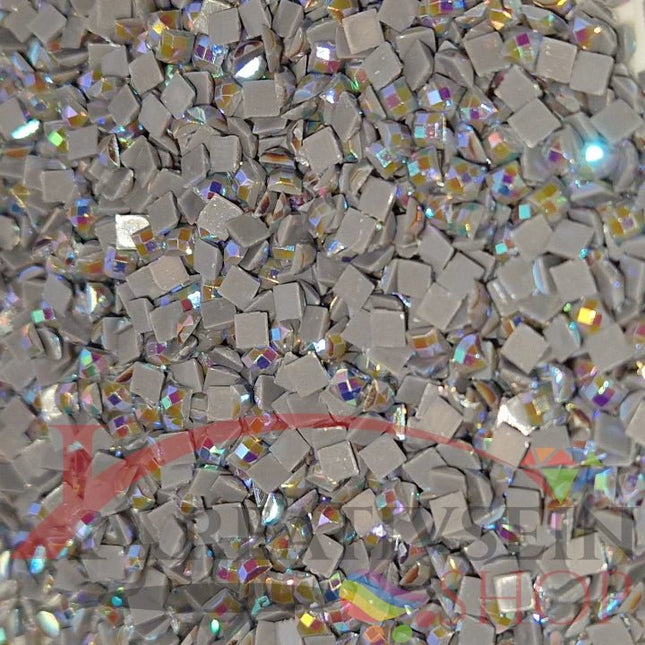 DMC 414 Steel Grey DK - eckige Steine - Aurora Borealis (AB) - Diamond Painting