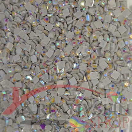 DMC 415 Pearl Grey - eckige Steine - Aurora Borealis (AB) - Diamond Painting