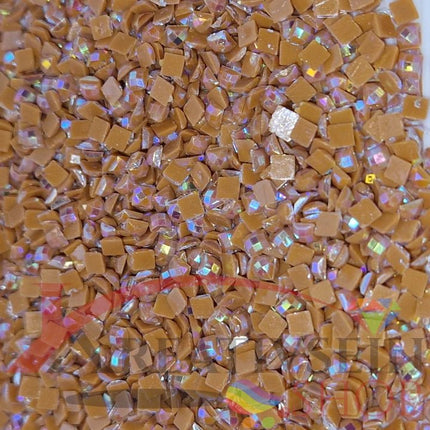 DMC 436 Tan - eckige Steine - Aurora Borealis (AB) - Diamond Painting