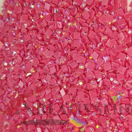 DMC 602 Cranberry MED - eckige Steine - Aurora Borealis (AB) - Diamond Painting