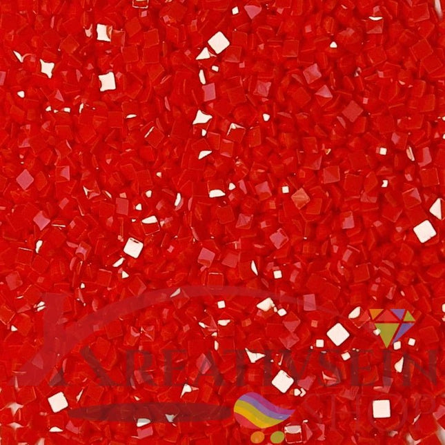 DMC 606 Bright Orange RED - eckige Steine - Diamond Painting